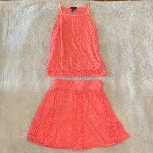 M Neon Pink Rue 21 Tank & Skirt Set